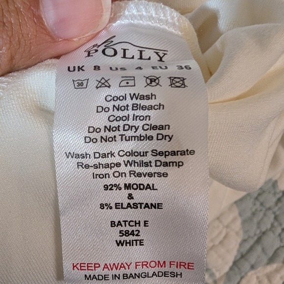 Oh Polly Brielle White Bandeau Mini Dress Strapless Side Split Modal US 4 NEW - Picture 7 of 10